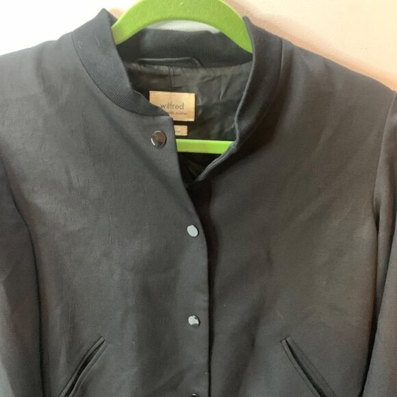 Aritzia Wilfred  Black Poussin Bomber Jacket S - Picture 12 of 14